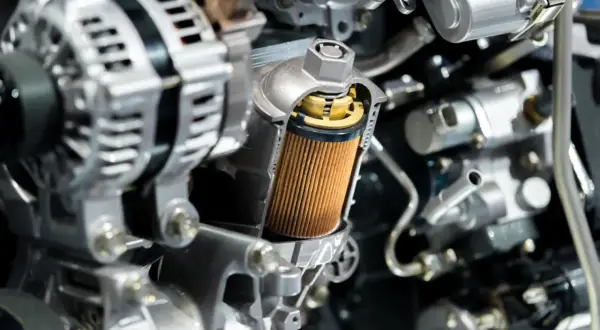 Filtro de aceite de moto en corte, esencial para saber cada cuanto cambiar aceite moto y mantener el motor en óptimas condiciones.