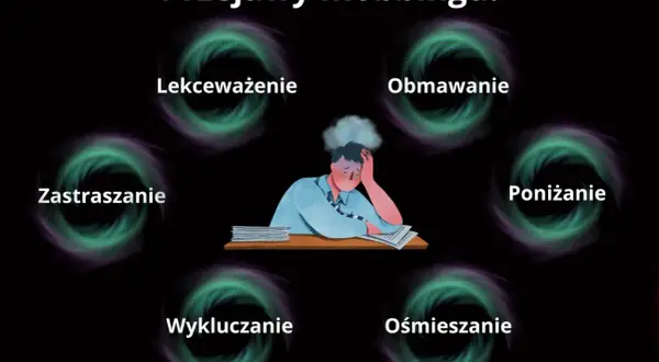 Przejawy mobbingu: zastraszanie, lekceważenie, obmawianie, poniżanie, wykluczanie, ośmieszanie. Zmęczony pracownik.