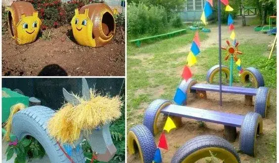 Plac zabaw z opon DIY: Bezpiecznie i kreatywnie w ogrodzie!