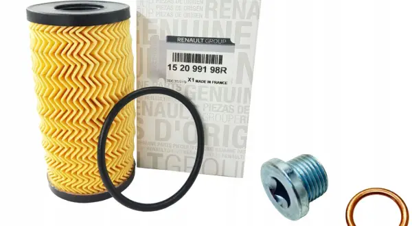 Filtr oleju i korek spustowy do Renault Kangoo 1.5 dCi. Oryginalne części Renault.