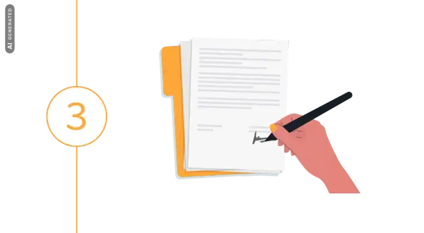 Schritt 3: Unterschrift auf Dokumenten, die zur Exmatrikulation an der IU führen.