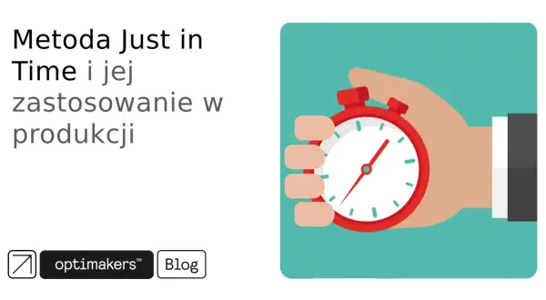 Metoda Just in Time w produkcji. Dłoń trzymająca stoper, symbolizująca precyzję i efektywność.