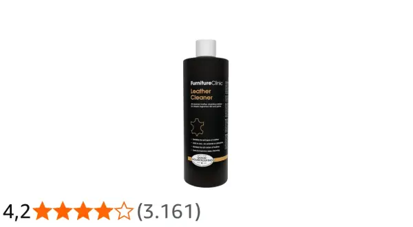 Flasche "Leather Cleaner" von FurnitureClinic. Ideal, um hartnäckigen Schmutz und Wachs aus Leder zu entfernen.