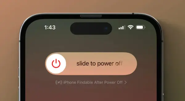 Ekran wyłączania iPhone'a. Przesuń, aby wyłączyć. Możliwość znalezienia iPhone'a po wyłączeniu.