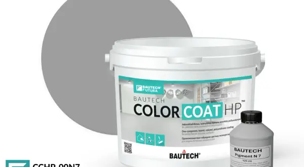 Farba antypoślizgowa do betonu Bautech Color Coat HP w kolorze szarym. Idealna do zabezpieczania powierzchni betonowych.