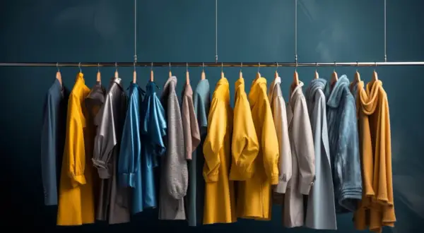 Wybierasz żakiet do żółtej sukienki? Na wieszaku wiszą różne opcje: od eleganckich po casualowe.