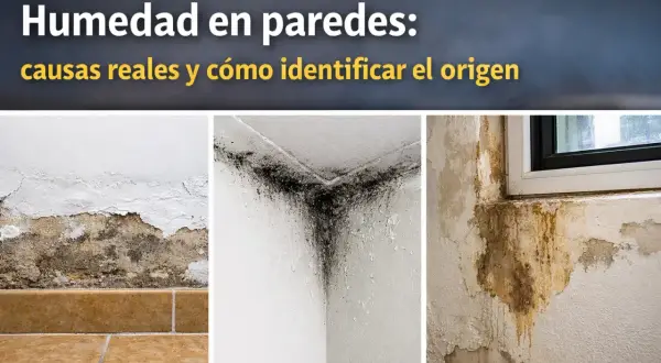 Manchas de moho y desconchones en paredes, mostrando la necesidad de quitar humedad pared.