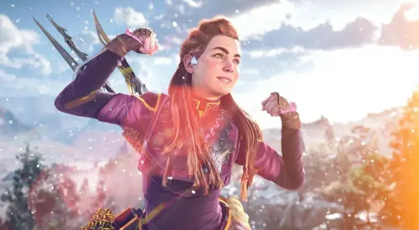 Aloy z Horizon 3 kiedy? Wskazuje na przyszłość, gotowa na nowe wyzwania w zimowym krajobrazie.