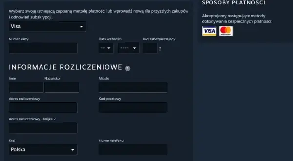 Jak poprawnie wpisać adres rozliczeniowy Steam, aby uniknąć problemów?