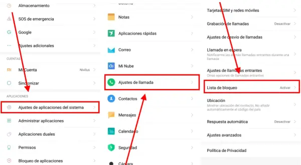 Ajustes de llamada > Lista de bloqueo. Así puedes bloquear un número privado en tu móvil.