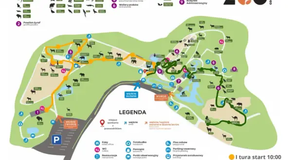 Mapa zoo Gdańsk Karwieńska. Zobacz pawilony lwów, żyraf, małp, ptaków i gadów. Zoo Gdańsk zaprasza!
