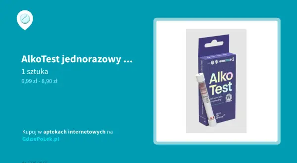 Opakowanie alkomatu jednorazowego Alko Test i pojedynczy test.