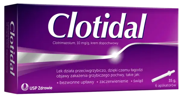 Clotidal - krem dopochwowy, co na infekcje intymne w ciąży bez recepty. Łagodzi objawy zakażenia grzybiczego pochwy.
