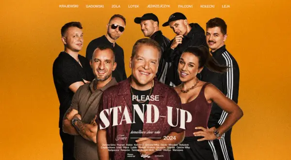 Grupa komików, w tym Lotek, gotowa na "Please Stand-Up" Tour 2024.