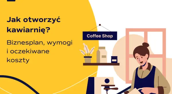 Jak otworzyć kawiarnię? Biznesplan, wymogi i oczekiwane miesięczne koszty prowadzenia kawiarni. Ilustracja przedstawia baristkę przygotowującą kawę.