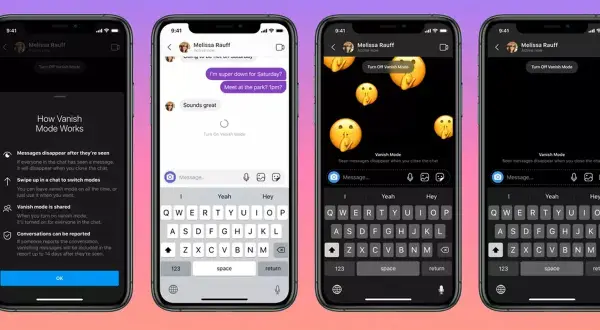 Jak wyłączyć znikające wiadomości Messenger? Ekran pokazuje, jak włączyć tryb znikania, który sprawia, że wiadomości znikają po przeczytaniu.