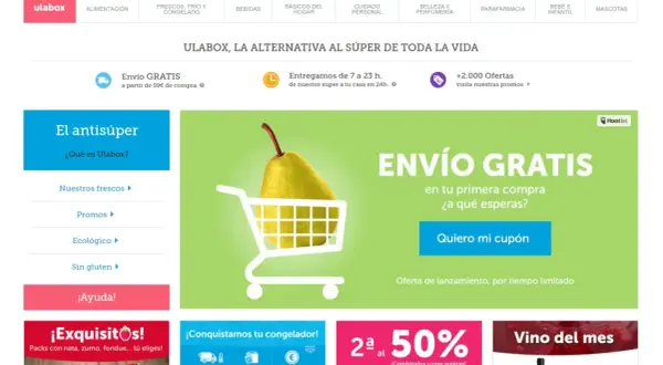 Ideas de tiendas online: Ulabox ofrece envío gratis en tu primera compra, con productos frescos, ecológicos y sin gluten.
