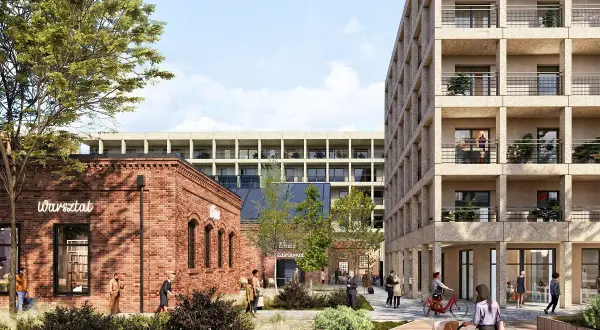 Nowoczesne osiedle od lex deweloper. Ceglane budynki i betonowe apartamenty tworzą unikalną przestrzeń.