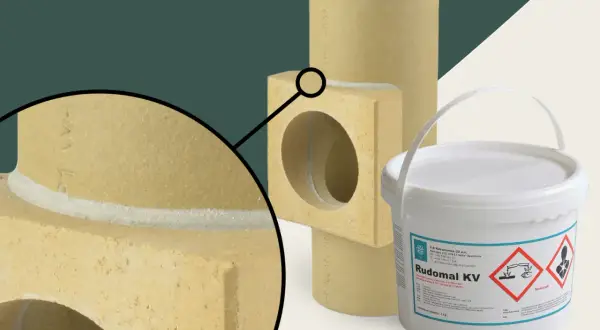Wklejka do komina ceramicznego Rudomal KV, uszczelnienie komina, materiały budowlane.