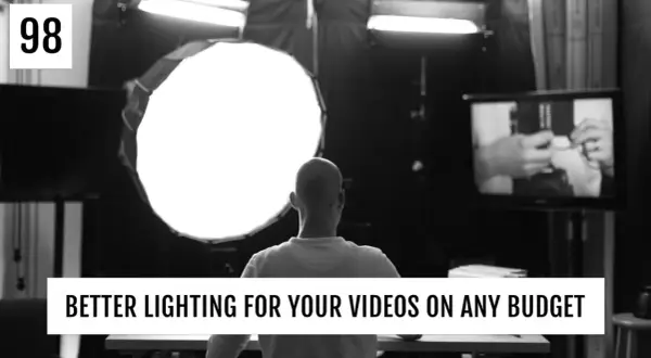 A person is filmed with professional lighting setup, showcasing the best lighting for video conferencing.