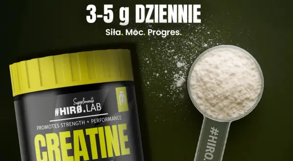 Kreatyna w proszku #HIRO.LAB. Jak ćwiczyć z kreatyną? 3-5g dziennie dla siły, mocy i progresu.