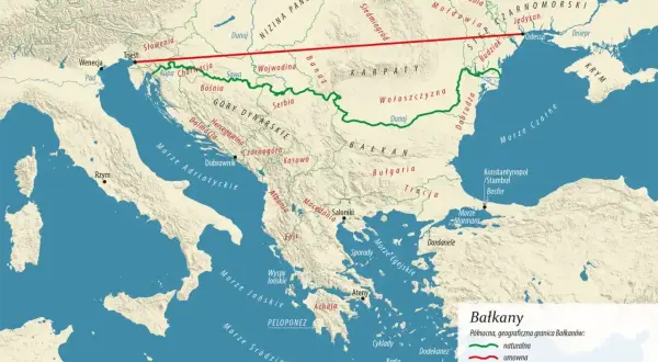 Mapa Bałkanów pokazuje, gdzie jest Albania, między Morzem Adriatyckim a Macedonią, na zachód od Grecji.