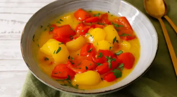 Peperoni in agrodolce Bimby, un piatto colorato e saporito, pronto per essere gustato.