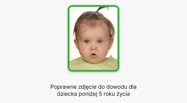 Urocze dziecko z niebieskimi oczami i kucykiem, idealne zdjęcie do paszportu dla malucha poniżej 5 roku życia.