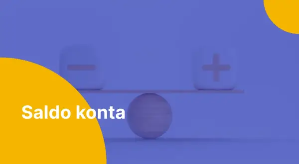 Waga z kostkami: minus i plus. Ilustruje dostępne środki a saldo.