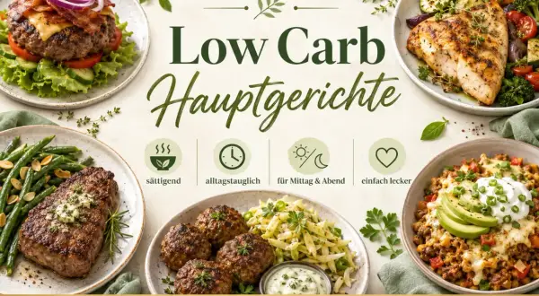 Low Carb Hauptgerichte: Burger, Steak, Hähnchen & mehr. Sättigend, alltagstauglich, einfach lecker.