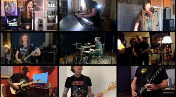 Skład Polish Metal Alliance: wokalistka, klawiszowiec, gitarzysta, perkusista, basista i dwaj gitarzyści grający na gitarach elektrycznych.