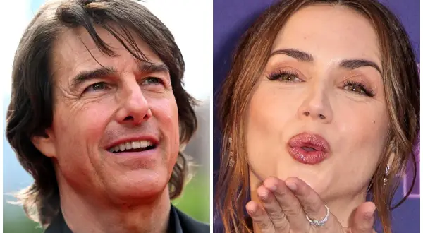 Tom Cruise y Ana de Armas, dos estrellas de Hollywood, comparten un momento en esta imagen dividida.
