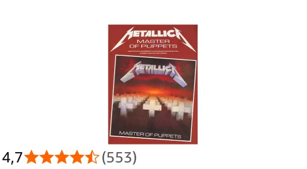 Tabulatura gitarowa do "Master of Puppets" Metalliki. Pełne aranżacje, teksty i symbole akordów.