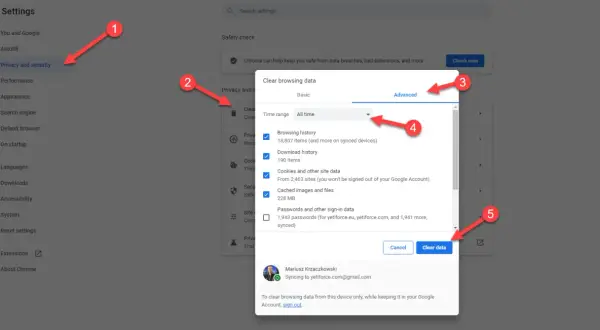 Jak wyczyścić cache Chrome: w Ustawieniach wybierz "Prywatność i bezpieczeństwo", a następnie "Wyczyść dane przeglądania". Wybierz zakres czasu i dane do usunięcia.