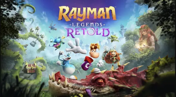 Rayman i jego przyjaciele walczą ze smokiem w świecie Rayman Legends Retold.