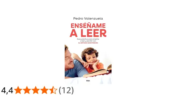 Guía "Enséñame a leer" de Pedro Valenzuela, con un padre y su hijo leyendo. Ideal para saber como enseñar a un niño a leer con el método Montessori.