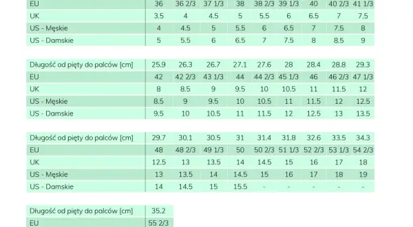 EU 43 na US: Męski 9.5-10, Damski 11.5-12. Jak dobrać idealnie?