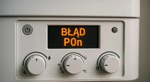 Wyświetlacz kotła pokazuje komunikat "BŁĄD POn".