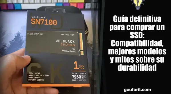 Guía para elegir tipos de disco duro SSD. Muestra un WD_BLACK SN7100, destacando su velocidad y compatibilidad.