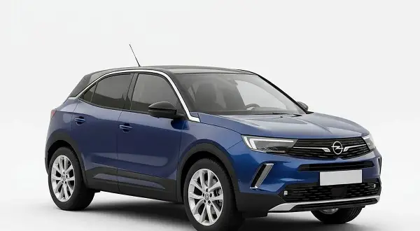 Niebieski Opel Mokka na białym tle. Sprawdź aktualną opel mokka cena i wybierz swój wymarzony samochód.