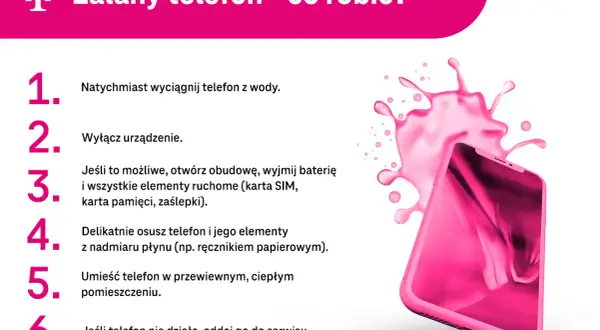 Co zrobić, gdy telefon wpadnie do wody? Wyciągnij, wyłącz, osusz i oddaj do serwisu, jeśli nie działa.