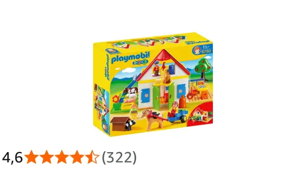 Zestaw Playmobil 123 z domkiem, zwierzątkami i ludzikami. Farma pełna zabawy dla najmłodszych.