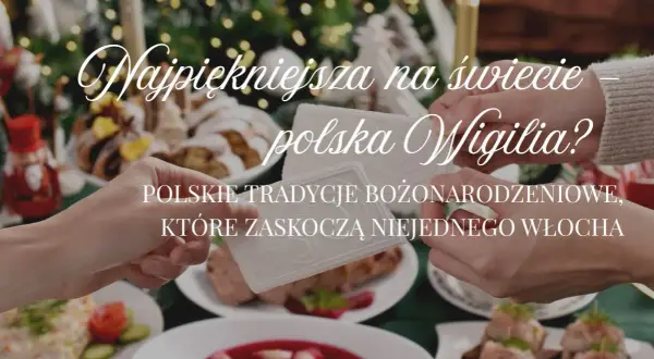 Wigilia Bożego Narodzenia. Dzielenie się opłatkiem na tle świątecznych potraw i choinki. Polskie tradycje bożonarodzeniowe.