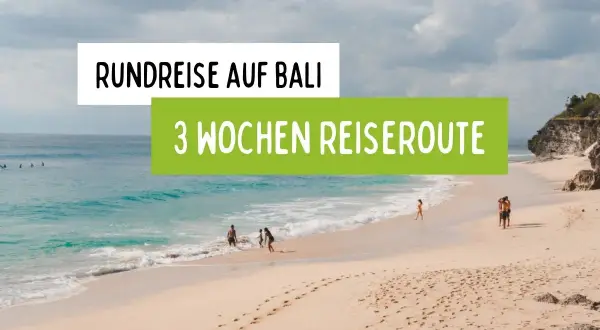 Traumhafte Strände und eine 3-Wochen-Reiseroute für Indonesien. Menschen genießen das Meer und den Sand.