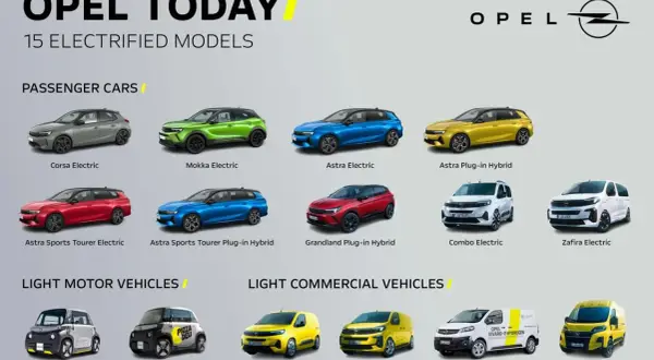 Wszystkie modele Opla: Corsa, Mokka, Astra, Grandland, Combo, Zafira, Rocks, Vivaro i Movano w wersjach elektrycznych i hybrydowych.