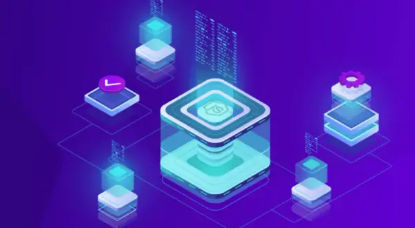 Serveurs connectés, un symbole JS au centre, prêt pour un `pm2 install`.