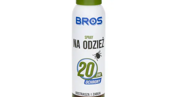 Bros spray na odzież chroni przed kleszczami przez 20 dni. Idealny na wycieczki do lasu.