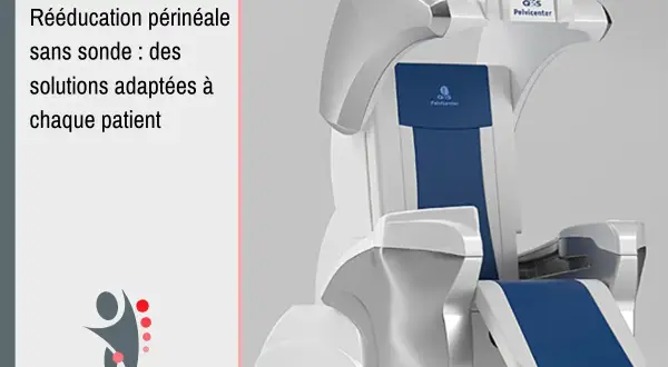 Siège high-tech pour rééducation périnéale, renforçant le muscle vessie femme sans sonde. Solutions adaptées.