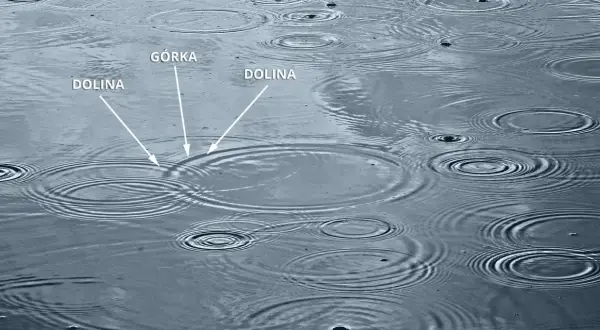 Fale na wodzie ilustrują zasadę superpozycji: nakładanie się grzbietów i dolin fal.