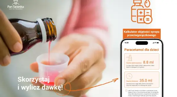 Syrop paracetamol dla dzieci. Aplikacja pomaga wyliczyć dawkę, by uniknąć błędów, np. przy gorączce.